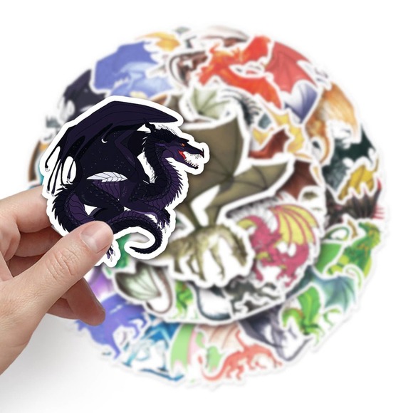 Dragon Stickers 50pcs Long Lasting PVC Material - Picture 1 of 6